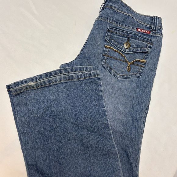 Vintage BONGO Bootcut Denim Jeans Womens 9 Low Rise Back Flap Pocket Y2K - Picture 14 of 14